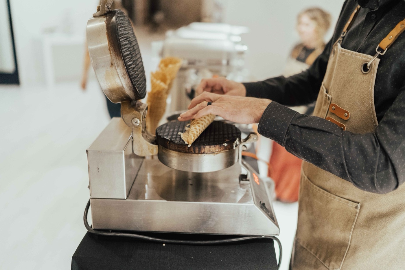 A live Polar Bros nitro ice cream bar set up at a private event